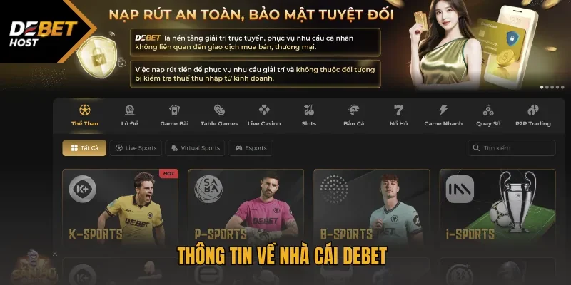 Thông tin về nhà cái cá cược Debet - Số 1 Châu Á về Thể Thao